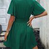 Women's Boho 2025 Summer Mini Dress, Sleeve Ruched Waist Dress