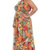 London Times Women's Twist Neck Halter Maxi Dress