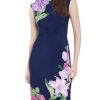 High Neck Sleeveless Midi Cocktail Wedding Guest Dresses for Women