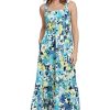 Women's Cotton Smocked Back Babydoll Tiered Maxi Dress