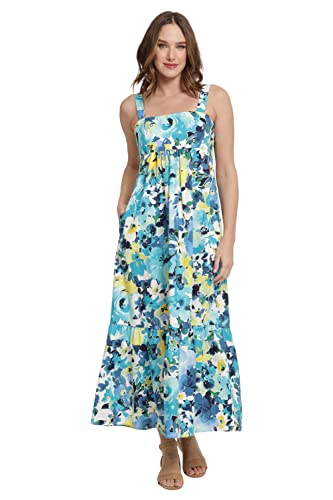 Women's Cotton Smocked Back Babydoll Tiered Maxi Dress