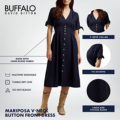 Women's Mariposa V Neck Button Front Dress 2