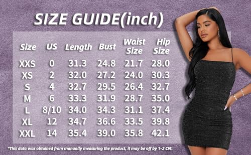 Women's Glitter Sleeveless Ruched Party Clubwear Bodycon Mini Dress
