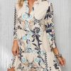 Summer Dresses for Women 2025 Flowy Ruffle 3/4 Sleeve V Neck Tiered Casual Babydoll Boho Beach Mini Dress