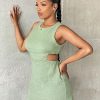 Women's Dress Cut Out Waist Mini Dress - Sexy Sleeveless Fitted Bodycon Dress with Cut Out Details and Zipper Dress IPADSA