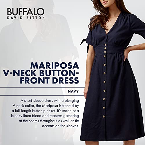 Women's Mariposa V Neck Button Front Dress 2