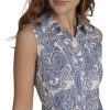 Women's Sleeveless Collared Button Front Tie Waist Midi Shirt Dress