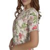Women's Pleated Trim Short Sleeve High Neck Shift Mini Dress