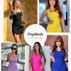 Cocktail Dresses for Women Built in Shapewear Bra 8 in 1 Square Neck Mini Slit Party Summer Dress