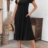 Womens Casual Dresses for Summer Short Sleeve Flare Midi Dress Loose Flowy Beach Sundress