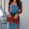 51bRrOltQxL.jpg Womens Denim Dress Sexy Sleeveless Split Bodycon Mini Tube Jeans Short Dresses