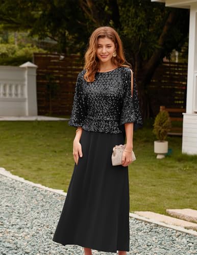 Sequin Dress for Women 2025 Mother of The Bride Dresses Wedding Guest Formal Chiffon Evening Gown