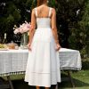 Summer Corset Midi Dress Elegant Square Neck Flowy A Line Wedding Guest Tea Party Dresses for Women Sundress 2025