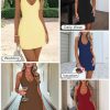 Women's Sexy Halter V Neck Mini Dress for Women Summer Slim Fit Going Out Club Party Bodycon Short Dresses