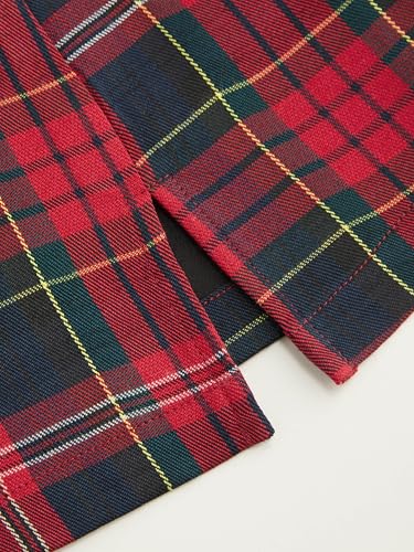 Mini Dress Plaid Checks Sleeveless Short Party Dress Scoop Neck Middle Waist Zipper Casual