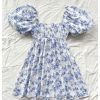 Women's Floral Dress Puff Sleeve Dress Square Neck Summer Vacation Picnic Mini Dresses
