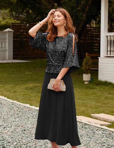 Sequin Dress for Women 2025 Mother of The Bride Dresses Wedding Guest Formal Chiffon Evening Gown