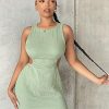 Women's Dress Cut Out Waist Mini Dress - Sexy Sleeveless Fitted Bodycon Dress with Cut Out Details and Zipper Dress IPADSA